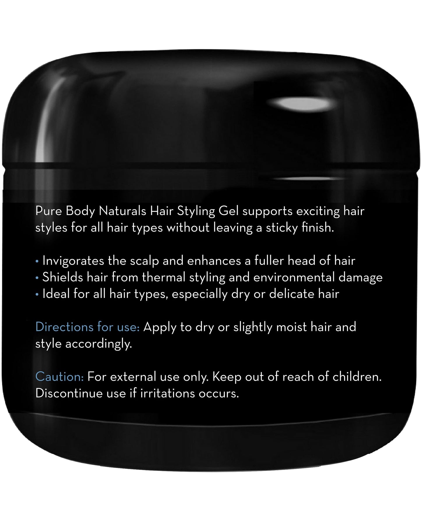 Pure Body Naturals Hair Gel for Men – 4 oz, Pack of 2 with Aloe