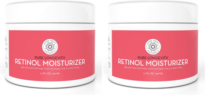 Pure Body Naturals Retinol Moisturizer 1.7 oz Duo with Hyaluronic Acid, Shea Butter & Jojoba Oil