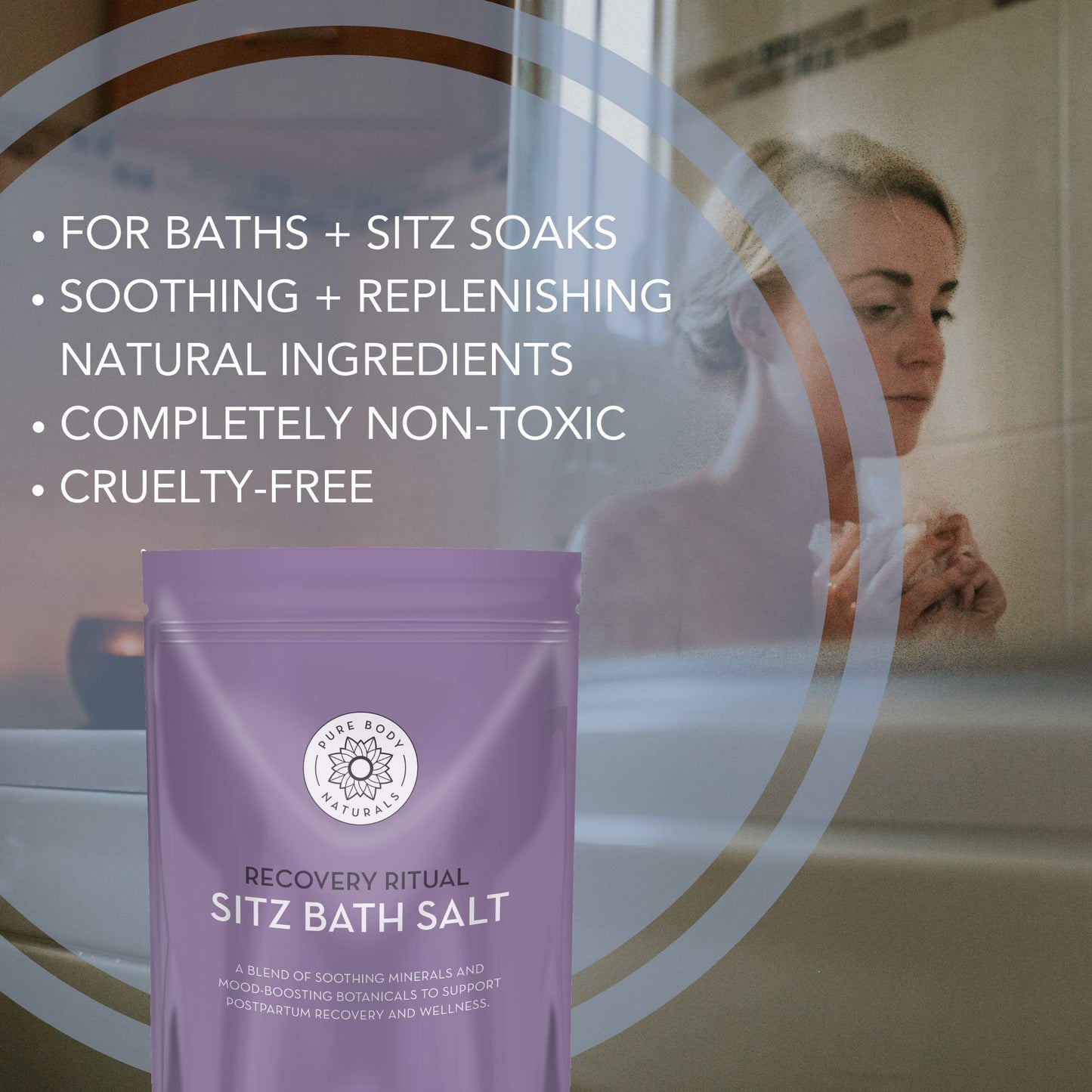 Pure Body Naturals Sitz Bath Salt: Postpartum Comfort & Hemorrhoid Relief