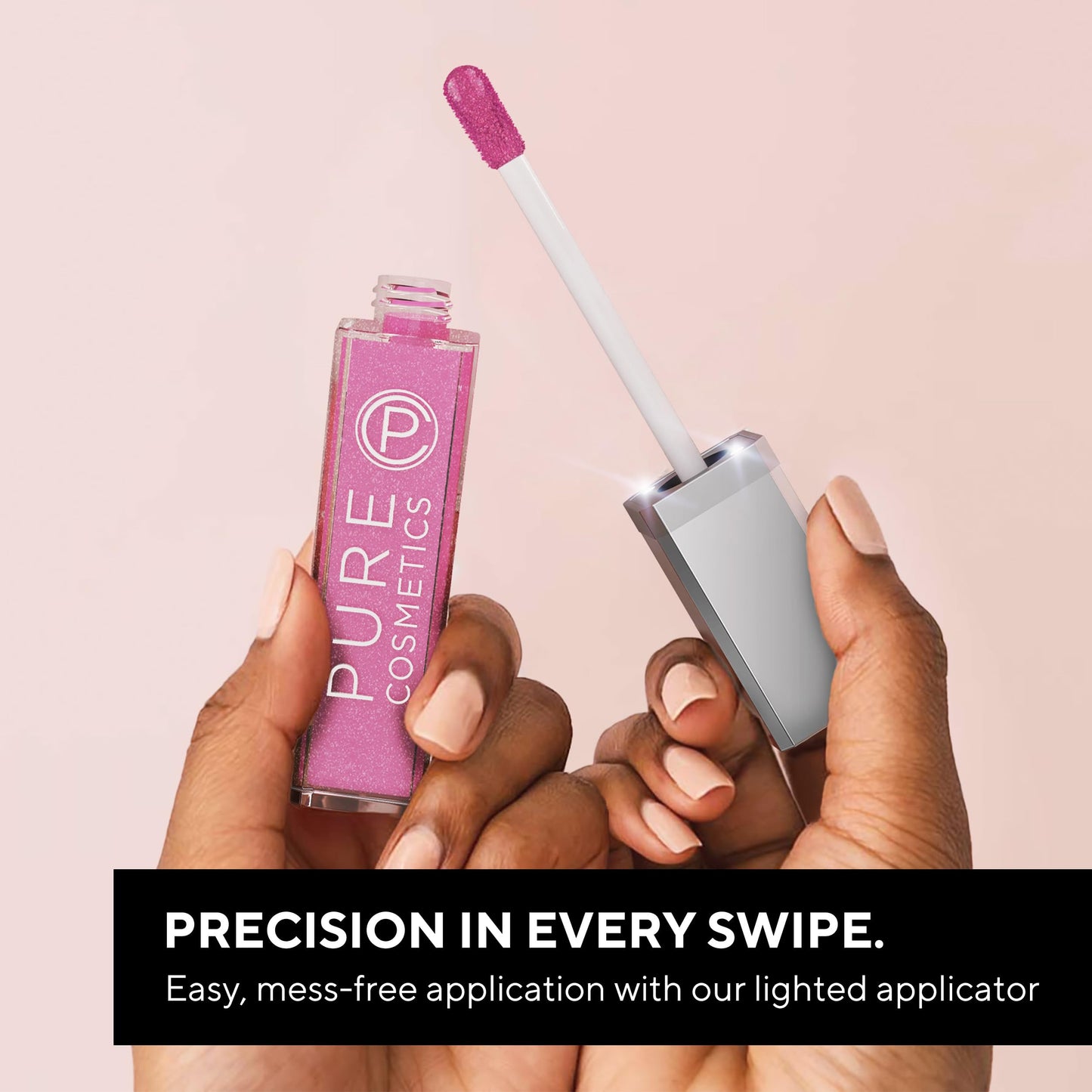 Pure Illumination Lip Gloss with LED Light & Side Mirror – Interstellar Sheer Tint | Pure Cosmetics