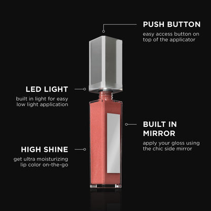 Pure Illumination Lip Gloss with LED Applicator & Mirror (Passion) | Pure Cosmetics