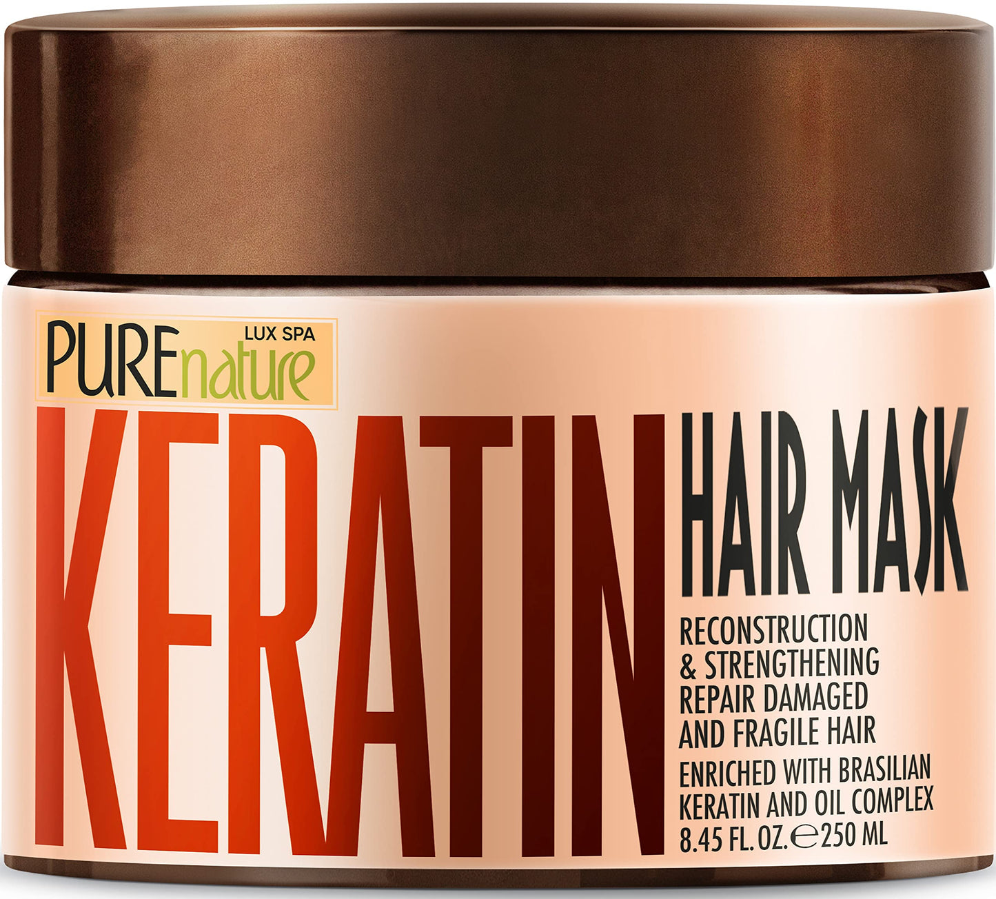 Pure Nature Lux Spa Keratin Hair Mask – Deep Conditioning with Collagen for Dry, Frizzy Hair