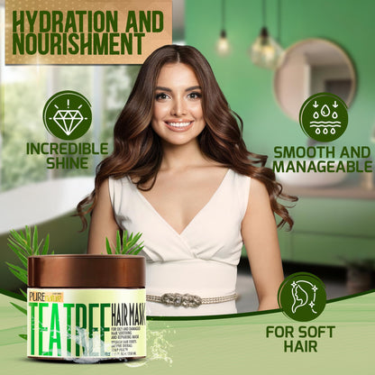 Pure Nature Lux Spa Tea Tree Oil Hair Mask – Deep Conditioning for Dry, Damaged Hair & Itchy Scalp