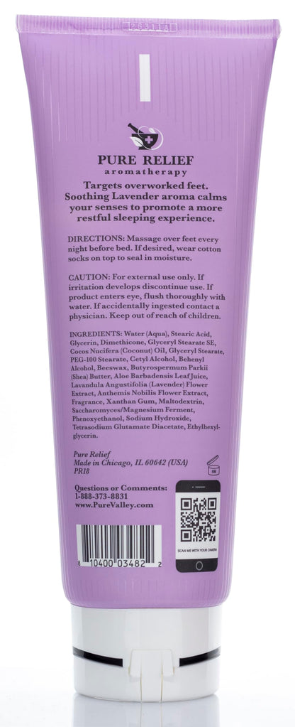 Pure Relief Relaxing Foot Lotion – Lavender Moisturizer with Shea Butter, Aloe & Coconut Oil – 8 Oz