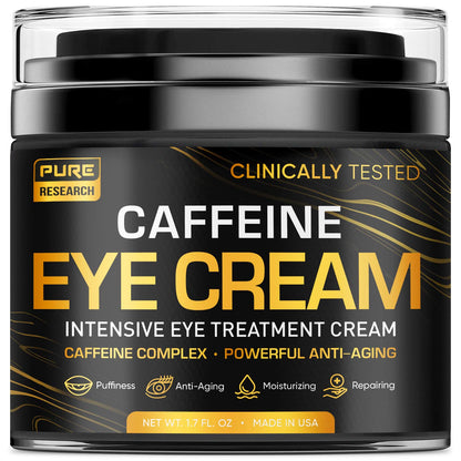 PURE RESEARCH Caffeine Eye Cream – Anti-Aging, Dark Circles & Puffiness (1.7 oz)