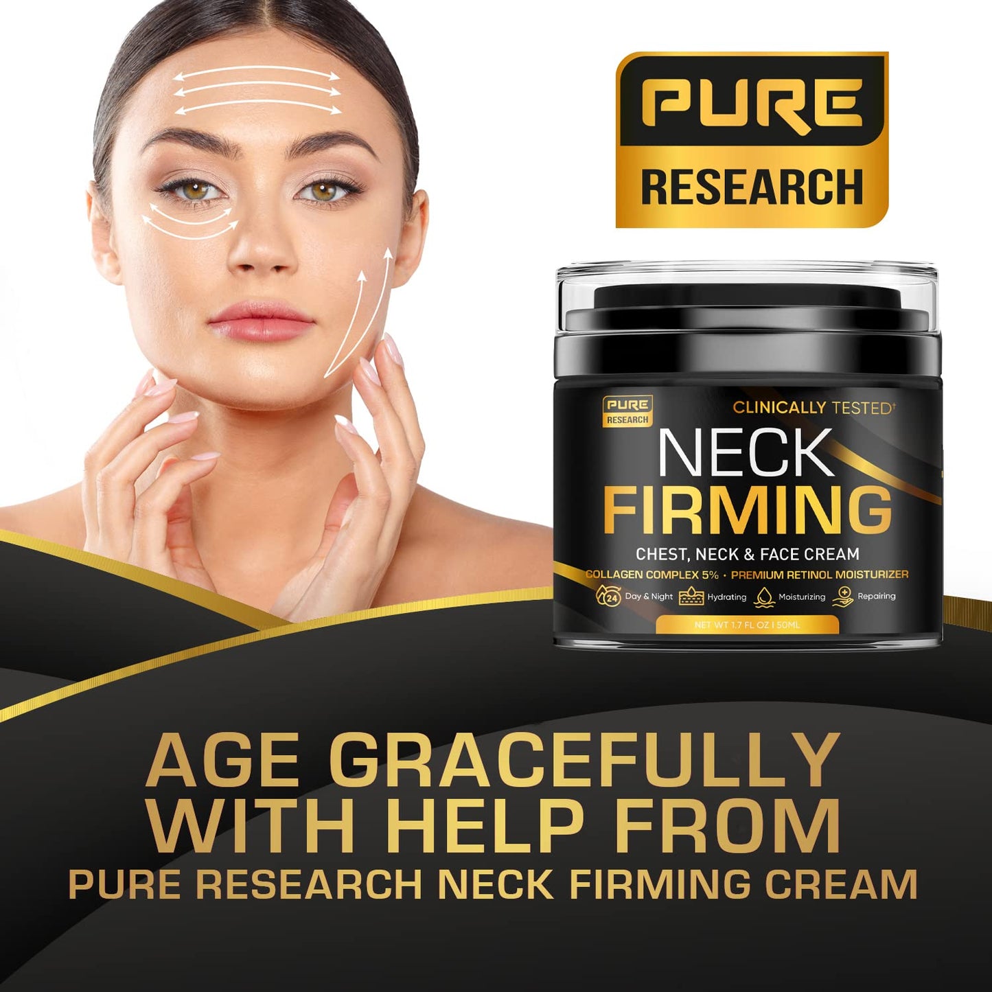 Pure Research Neck Firming Cream – Hydrating Anti-Aging Care for Neck, Face & Décolleté
