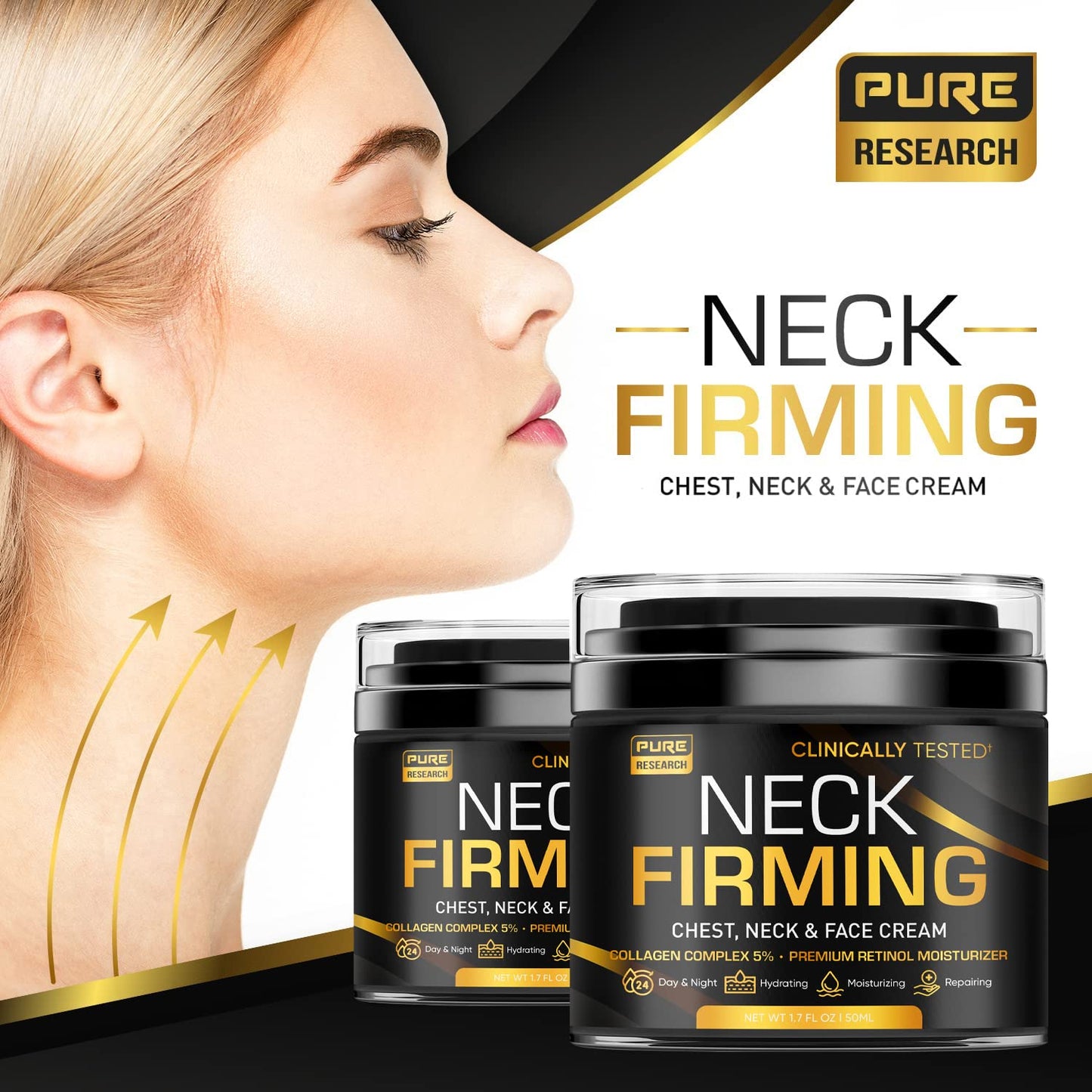 Pure Research Neck Firming Cream – Hydrating Anti-Aging Care for Neck, Face & Décolleté