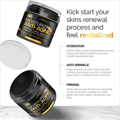 Pure Research Men's Face Cream Moisturizer – Anti-Aging with Hyaluronic Acid & Retinol