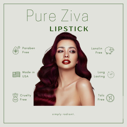 Pure Ziva Mega Matte Ruby Slippers Lipstick – Deep Red Brown, Paraben Free, Cruelty Free, Made in USA