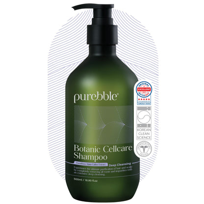 Purebble Deep Cleansing Botanic Cellcare Shampoo – Sulfate-Free, Color-Safe, pH Balanced (500ml)