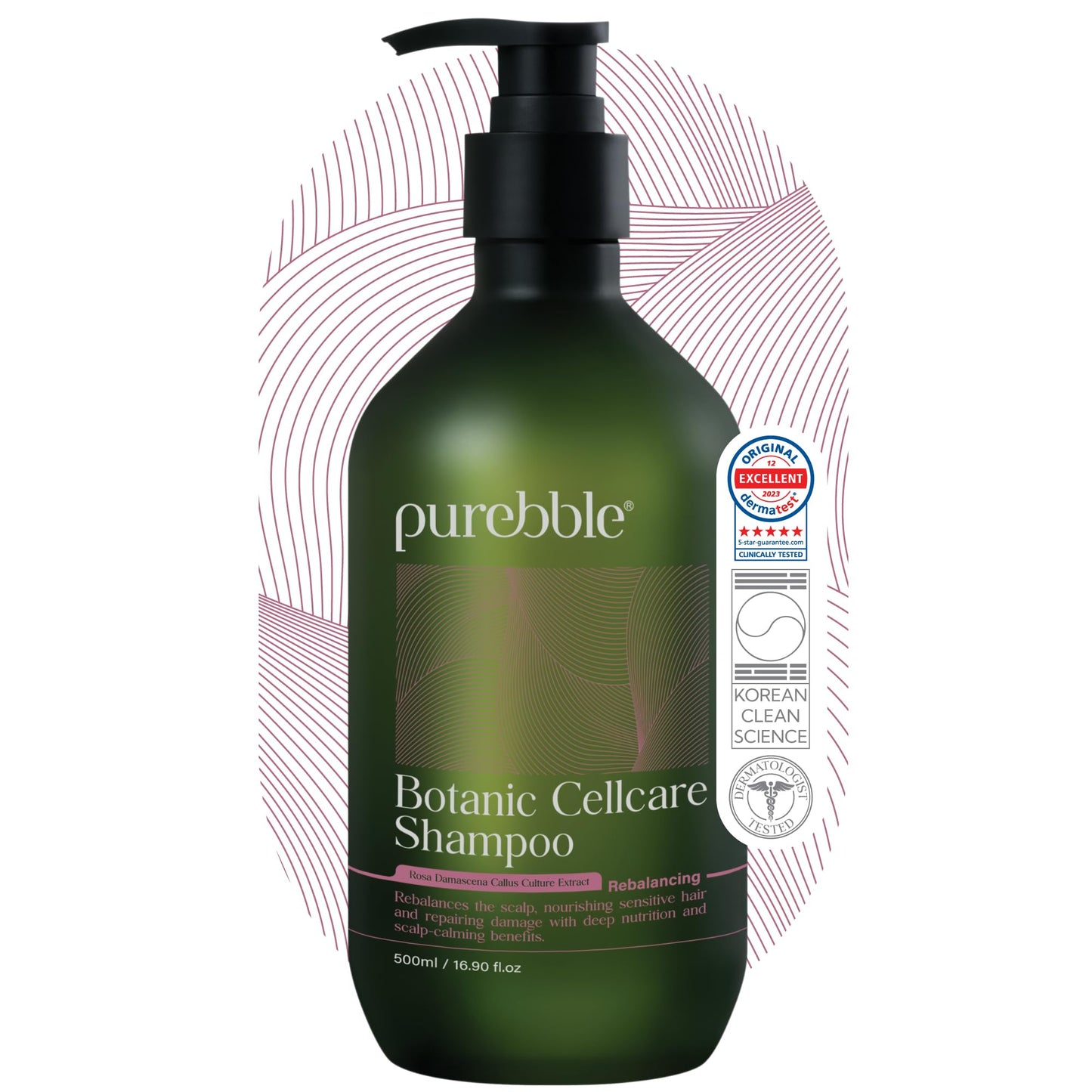 PUREBBLE Rebalancing Botanic Shampoo 500ml | Sulfate-Free, Color-Safe, pH 5.5