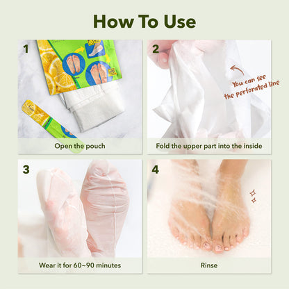 Purederm Shiny & Soft Foot Peeling Mask (6 Pack) – Exfoliating Peel for Smooth, Hydrated Feet