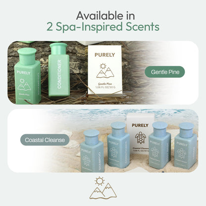 Purely 150-Piece Bulk Travel Toiletries Set – Airbnb & Hotel Essentials, 1.3 oz Bottles