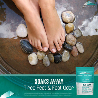 Purely Northwest Tea Tree Foot Soak – Epsom Salt, Toenail Repair & Callus Softening (16 oz)