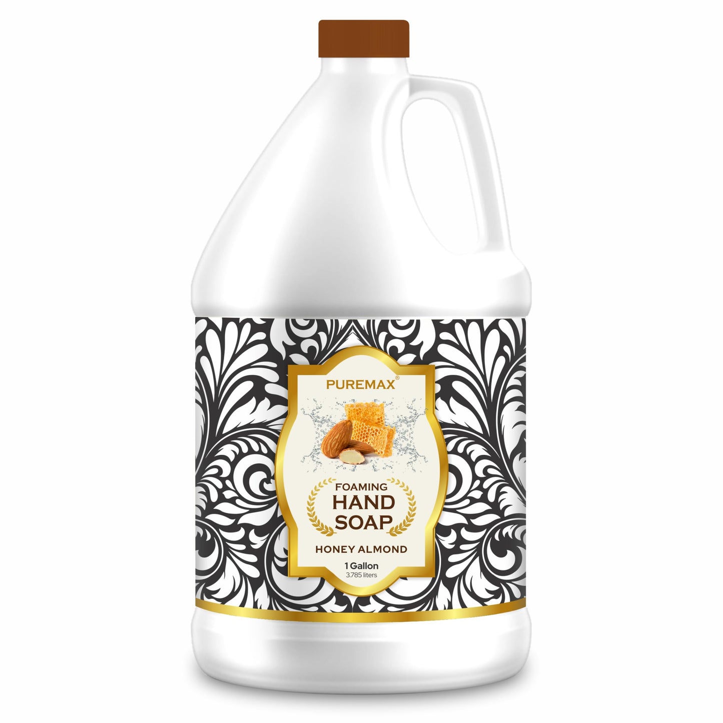 Puremax Honey Almond Foaming Hand Soap Refills — 128 Fl Oz (1 Gallon) Made in USA | Gentle, Moisturizing Foam