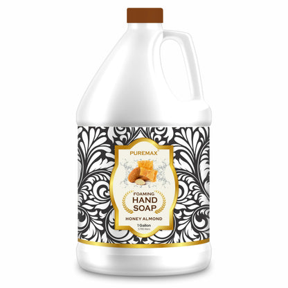 Puremax Honey Almond Foaming Hand Soap Refills — 128 Fl Oz (1 Gallon) Made in USA | Gentle, Moisturizing Foam
