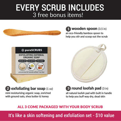 PureSCRUBS Premium Vanilla Body Scrub Set – 16oz Dead Sea Salt Exfoliant with Essential Oils