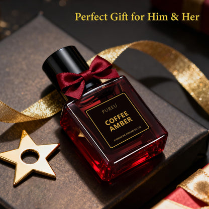 PUREU Pheromones Perfume for Women – Long-Lasting Coffee Amber Roll-On (0.34 oz / 10 ml) – Made in USA