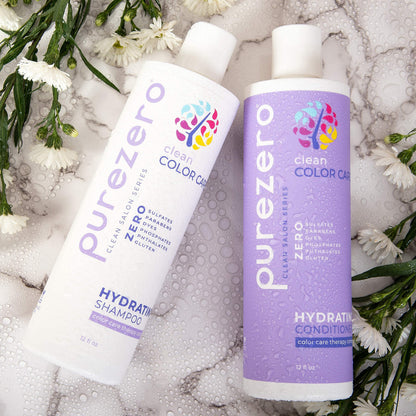 Purezero Clean Color Care Hydrating Shampoo & Conditioner Set | Color Safe, Sulfate-Free