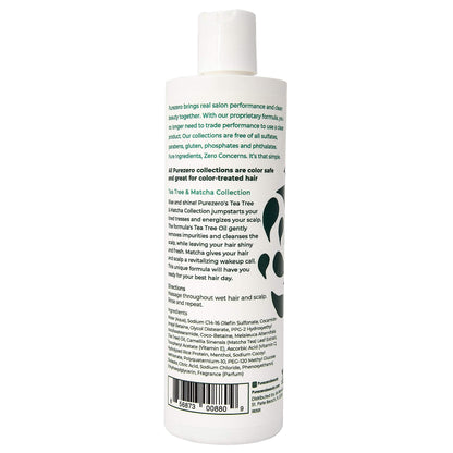 Purezero Tea Tree & Matcha Shampoo + Conditioner Set – Invigorating Scalp Care, Zero Sulfates