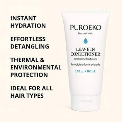 PUROEKO Hydrating & Protective Leave-In Conditioner | Detangles, Heat Protection, Lightweight Formula
