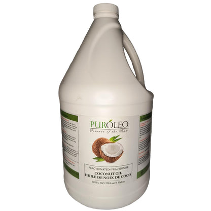 PURÓLEO Fractionated Coconut Oil 128oz (3784 ml) – Odorless Carrier Oil for Skin, Hair & Massage