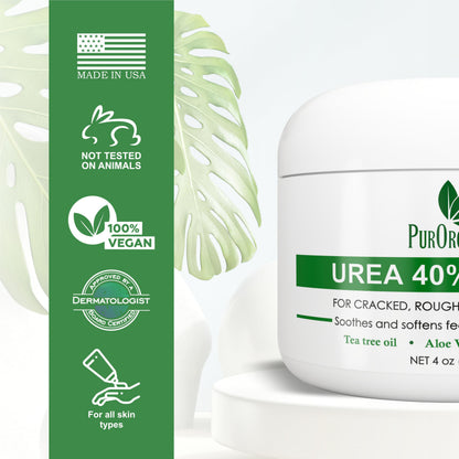 PurOrganica Urea 40% Foot Cream – Intensive Heel Repair | Made in USA