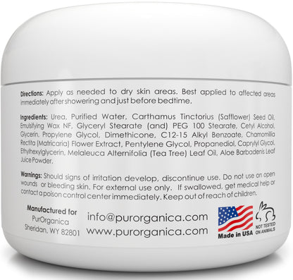 PurOrganica Urea 40% Foot Cream – USA-Made Moisturizing Foot Care (Pack of 2)