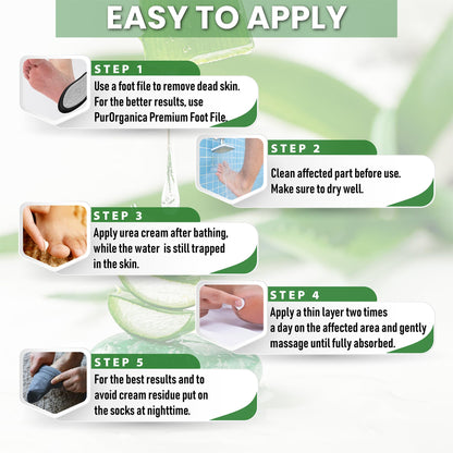 PurOrganica Urea 40% Foot Cream – USA-Made Moisturizing Foot Care (Pack of 2)