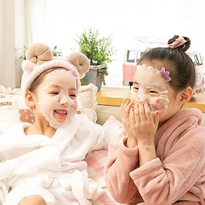 Puttisu Real Fruit Facial Mask Sheet for Kids – Aloe, 100% Cotton, Moisturizing (Pack of 7)