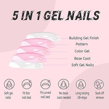 Puyokinm 288pcs French Tip Toe Nails – Short Square, Glue-On, 12-Color 12-Pack Set