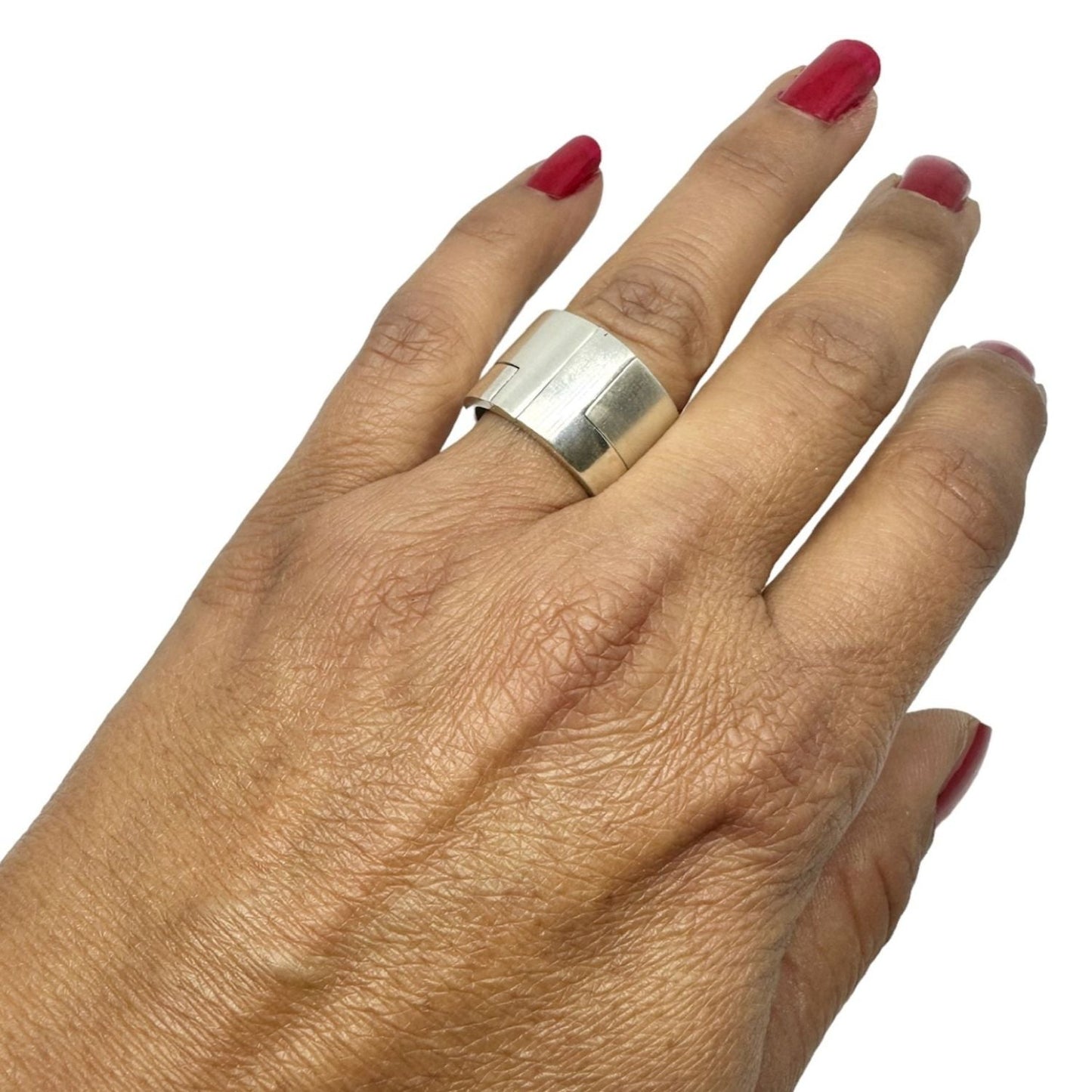 Sterling Silver Unisex Puzzle Stackable Ring | Versatile Modern Design