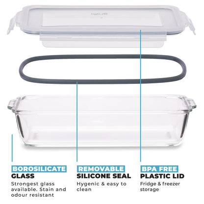Borosilicate Glass Lasagne Dish with Lid - 2.2L