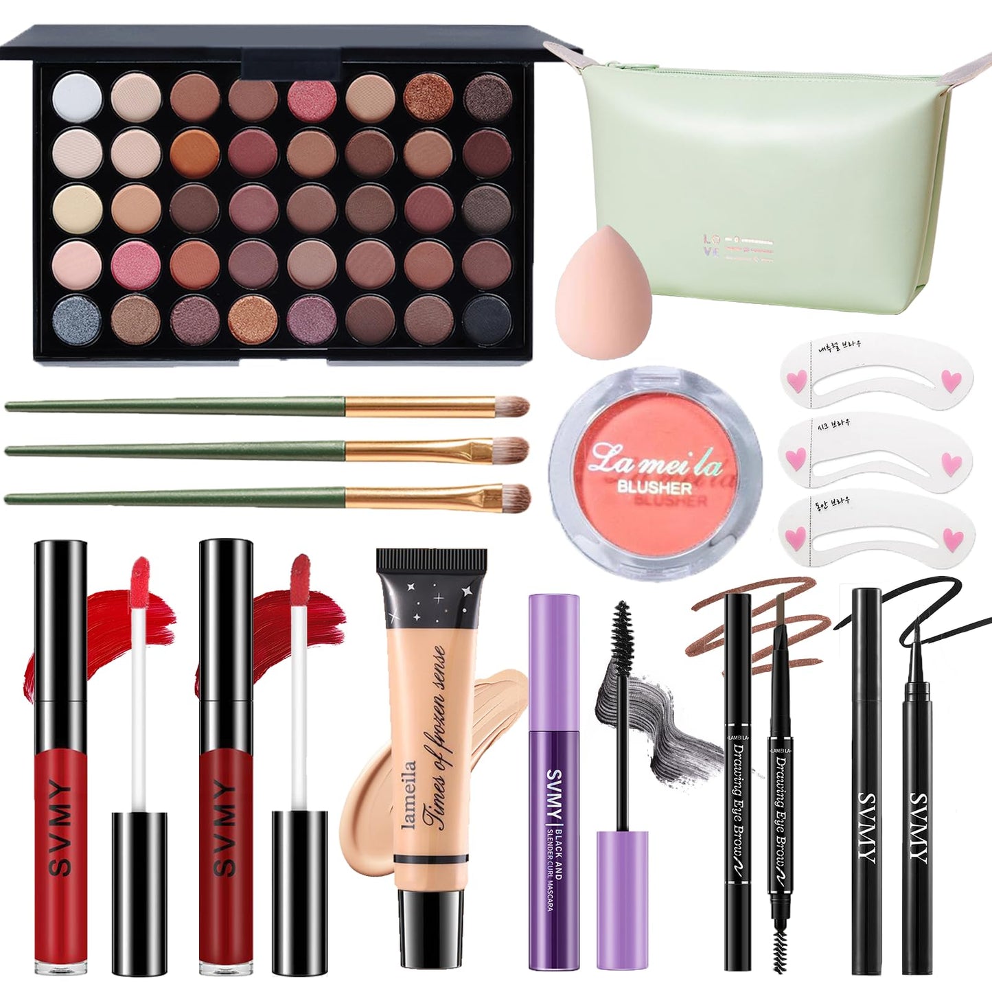 PWYSHXDF Makeup Set for Women – 40-Color Eye Palette + Nude Foundation