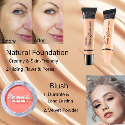 PWYSHXDF Makeup Set – Full Face Kit for Beginners & Pros | Travel-Ready