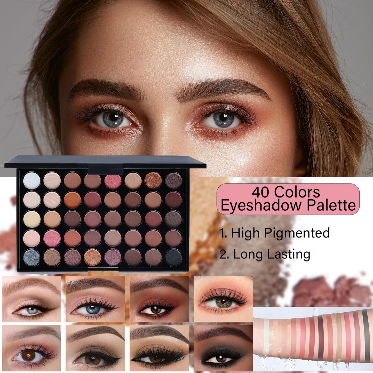 PWYSHXDF Makeup Set for Women – 40-Color Eye Palette + Nude Foundation