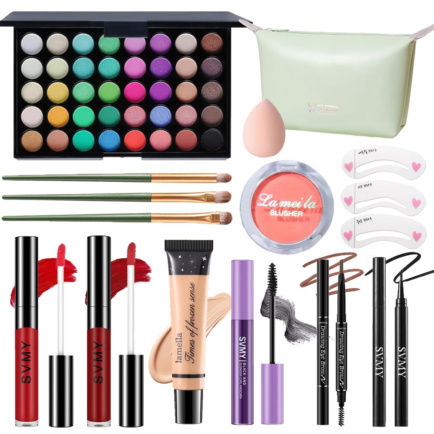 PWYSHXDF Makeup Set – Full Face Kit for Beginners & Pros | Travel-Ready