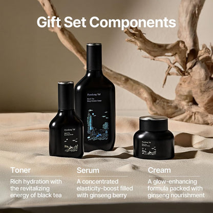 [PKY] Pyunkang Yul Black Tea Line Gift Box Set – Deep Nourishment for Anti-aging, Rich Moisture (3-Piece)