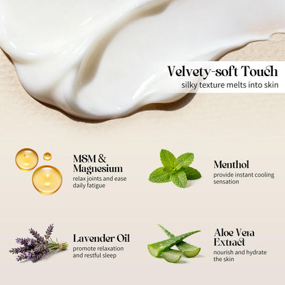 QAH Magnesium Cream for Muscle & Nerve Relief – Lavender & Aloe Vera, Fast Absorbing
