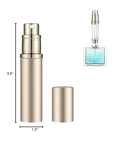 Qavhun Refillable 5ml Gold Travel Perfume Bottle – Leakproof Luxury Atomizer