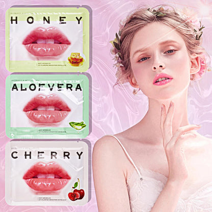 Qawnfy 30Pcs Collagen Crystal Lip Masks – Honey, Cherry & Aloe Lip Care for Hydration
