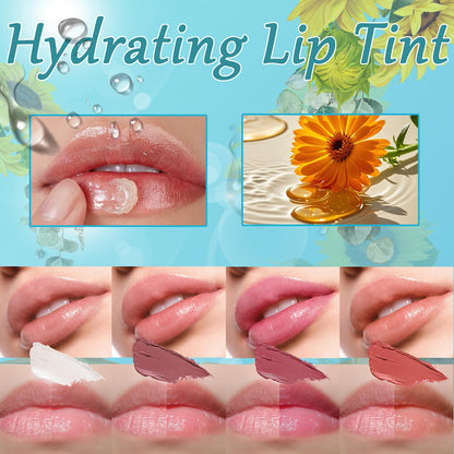Qawnfy 4-Piece Lip Tint Hydrating Set — Long-Lasting, Non-Stick Lip Oil Balm