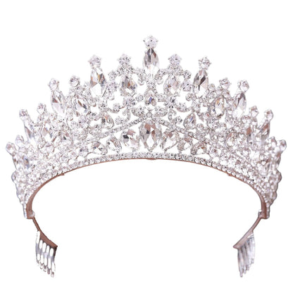 QIAIYALA Tiara with Comb – Silver Rhinestones Crown for Wedding, Prom, Cosplay