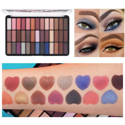 QiBest Makeup Set For Women Full Kit – 39-Color Nude Smokey Eyeshadow Palette, Foundation, Mascara & Lipstick Gift Set