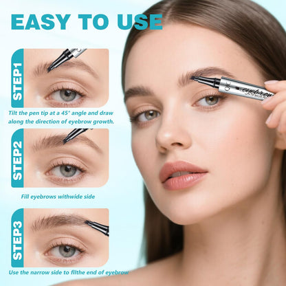 QIC Eyebrow Pencil with 4-Tip Microblade – Waterproof & Smudge-Proof