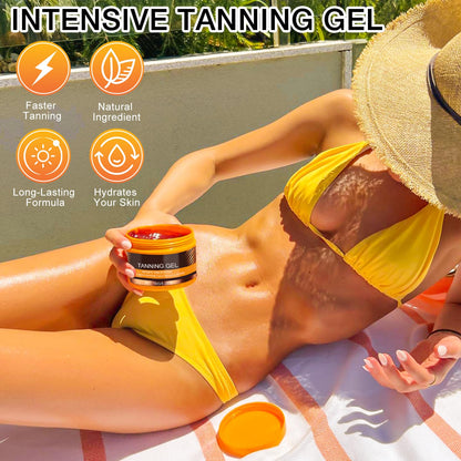 QiFind Luxury Intensive Tanning Gel – Natural Tan Accelerator for Sunbeds & Outdoor Sun