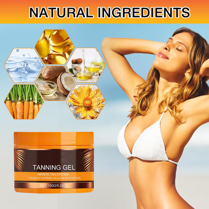 QiFind Luxury Intensive Tanning Gel – Natural Tan Accelerator for Sunbeds & Outdoor Sun