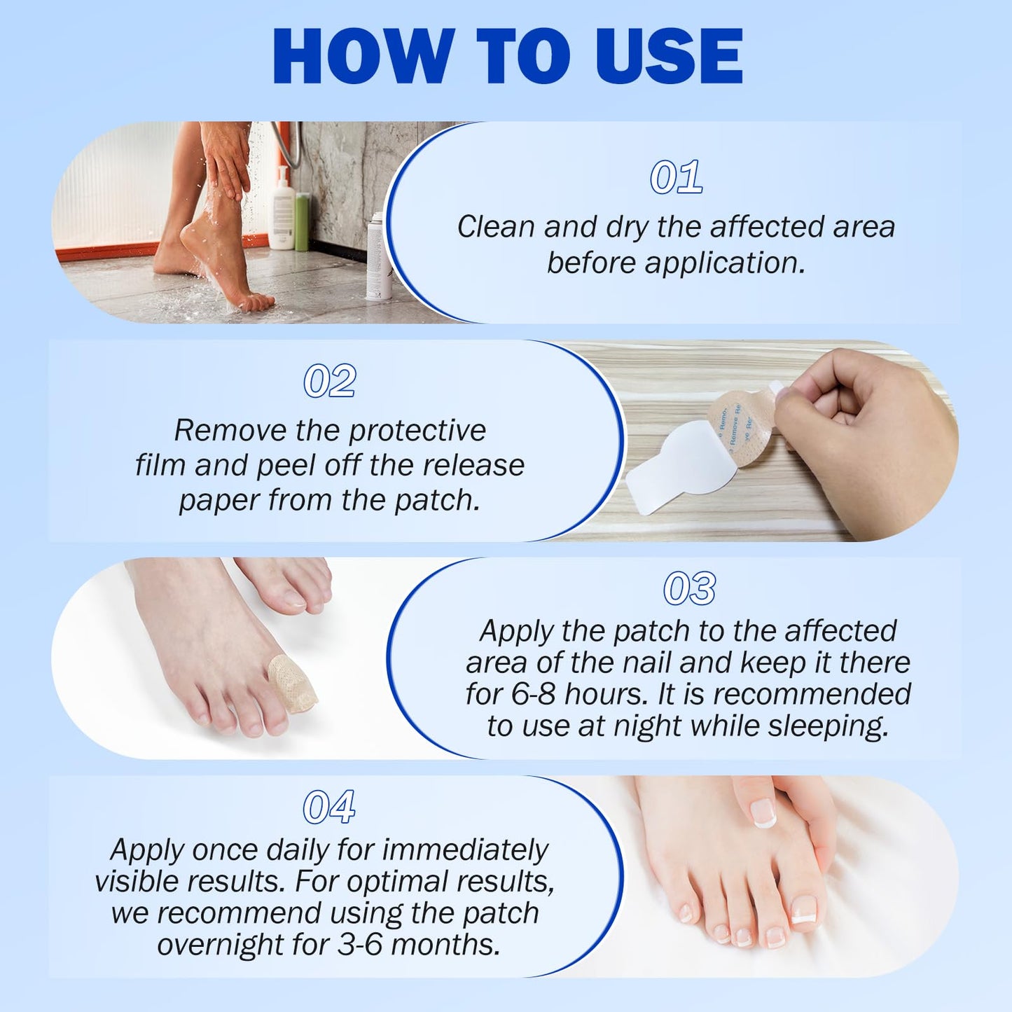 Qing Yo Nail Patches – 21 Pcs Overnight Nail Repair, Extra-Strength Patches for Thick, Discolored Nails