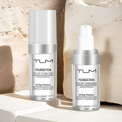 QINGFANGLI 3-Pack TLM Color Changing Foundation Liquid Base SPF15 — All-Day Flawless