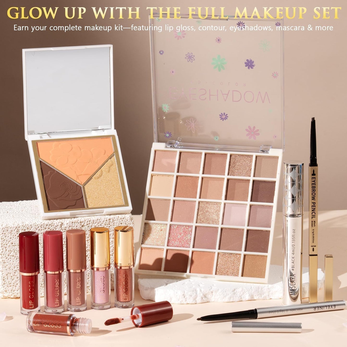 Qinline Teen Girl Gifts – Trendy Makeup Gift Set with 10 Affirmations & Empowering Challenges